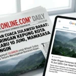 Prakiraan cuaca wilayah Sulawesi Barat hari Rabu 10 Juni 2026 didominasi hujan ringan.