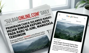 prakiraan-cuaca-sulawesi-barat-10-juni-2026 Prakiraan cuaca wilayah Sulawesi Barat hari Rabu 10 Juni 2026 didominasi hujan ringan.